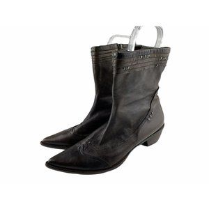 Minelli Womens Brown Pointy Toe Leather Western Boots Size EU 38 US 7